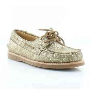 Sperry Gold Cup Authentic Original Golden Metallic Boat Shoe
